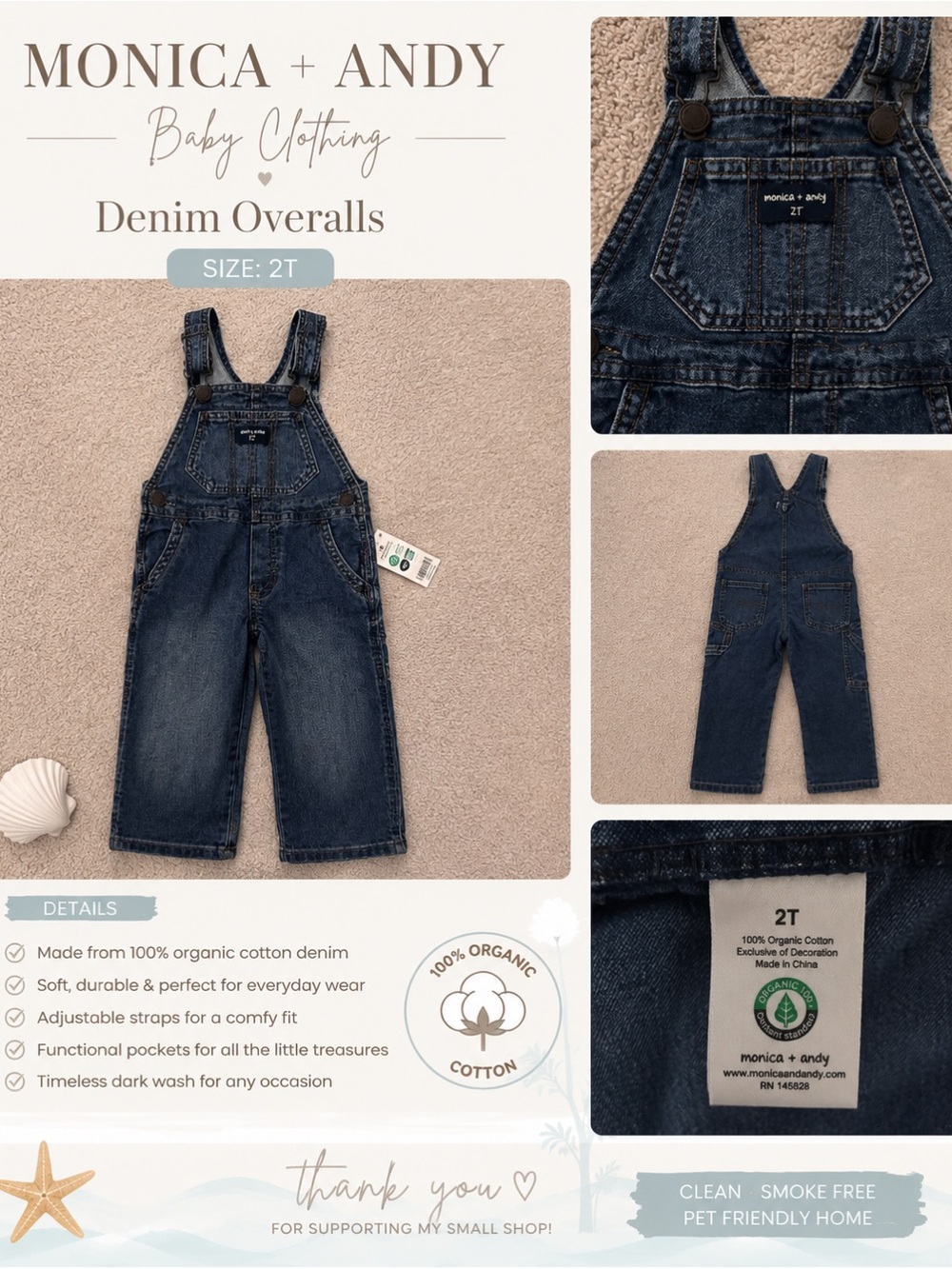 OshKosh B'gosh Dark Blue Denim Overalls